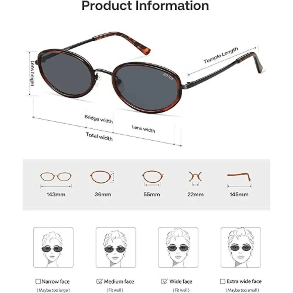 Trendy Oval Round Polarized Sunglasses for Men and Women Retro SJ1248